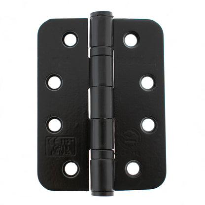 Atlantic Radius Corner Ball Bearing Hinges 4" X 3" X 3mm - Matt Black - AHR1433MB - (Pair)