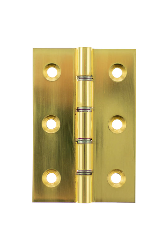 Atlantic Washered Hinges 3" x 2" x 2.2mm without Screws - Polished Brass - AWH3222PB - (Pair)