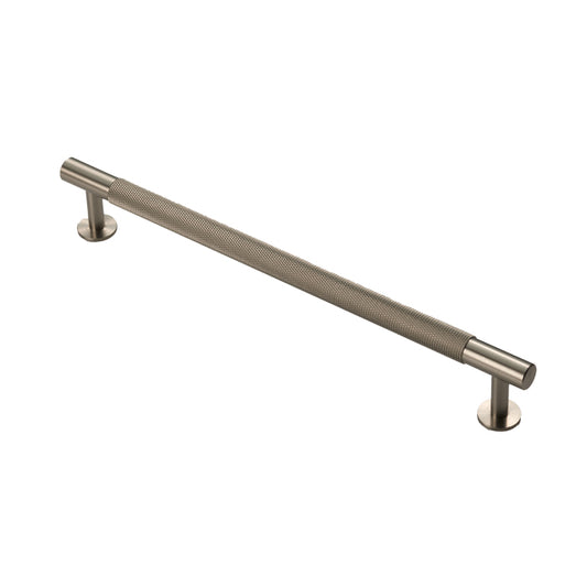 KNURLED CABINET PULL HANDLE 224MM C/C - SATIN NICKEL -