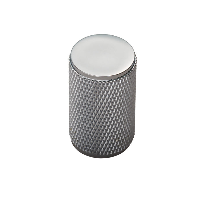 KNURLED CABINET KNOB - POLISHED CHROME -