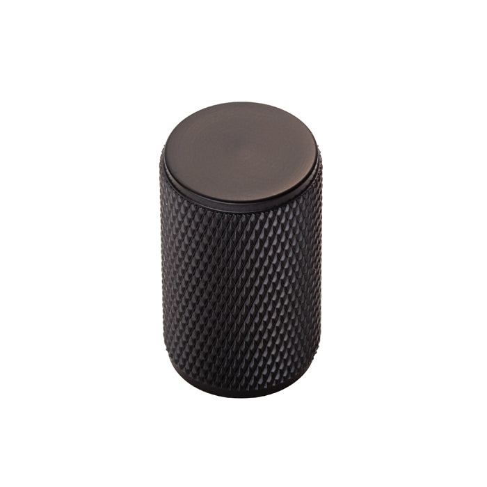 KNURLED CABINET KNOB - MATT BLACK -