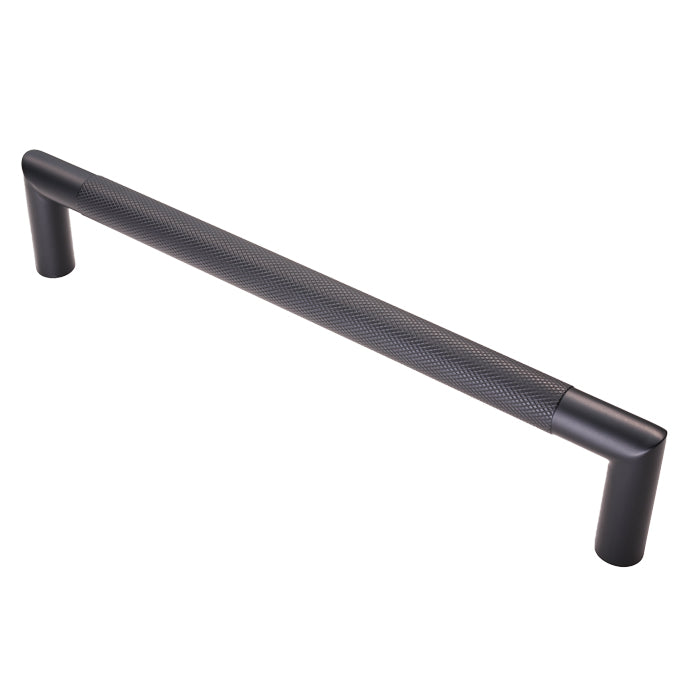 20MM DIA. CROWN KNURLED PULL HANDLE - 300MM C/C - BOLT THROUGH FIXING_x005F

 - MATT BLACK -