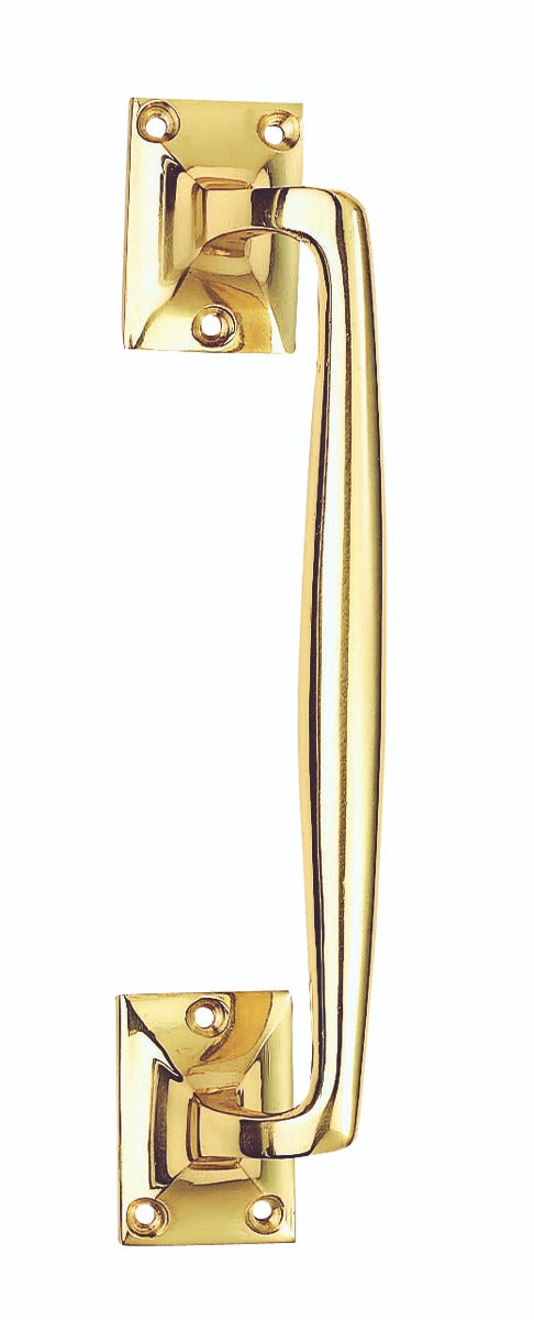 PULL HANDLE (PUB STYLE) - POLISHED BRASS - 254MM