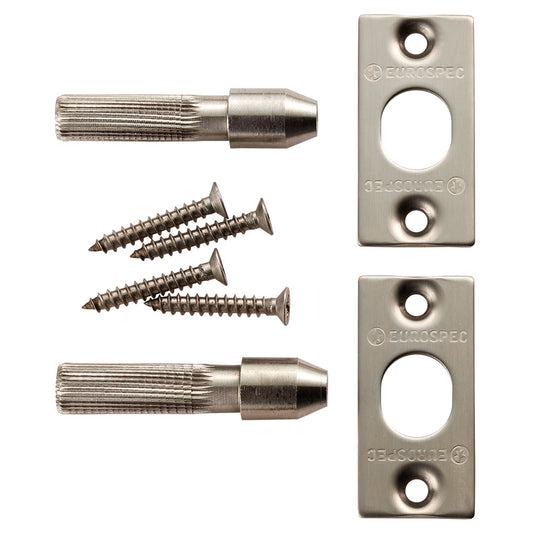 SECURITY HINGE BOLT SET STAINLESS STEEL - BOXED - SATIN STAINLESS STEEL - 56 x 13 mm