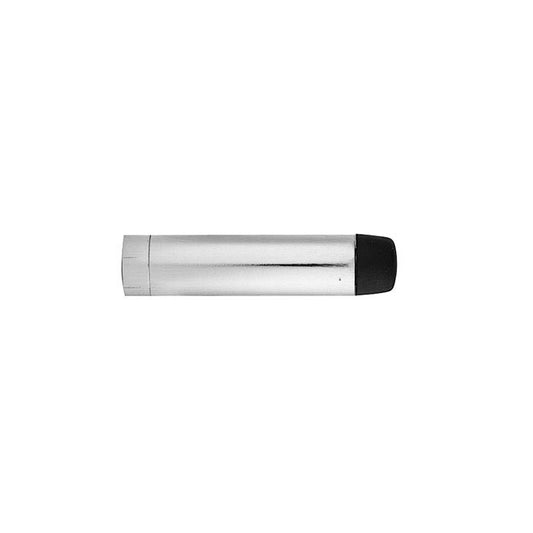 WALL MOUNTED CYLINDER DOORSTOP - POLISHED CHROME - 64MM