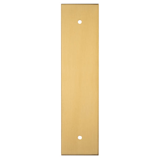 168 X 40MM SQUARE CABINET HARDWARE BACKPLATE 128MM C/C - SATIN BRASS -