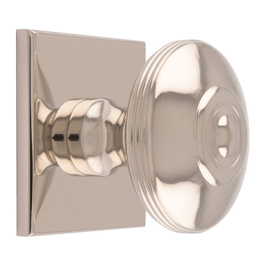 38MM ANDERSON KNOB ON SQUARE BACKPLATE - POLISHED NICKEL -