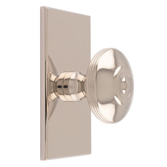 38MM ANDERSON KNOB ON SQUARE BACKPLATE - POLISHED NICKEL -