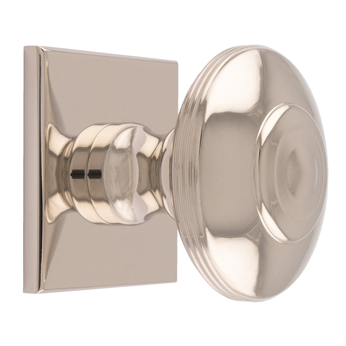 42MM ANDERSON KNOB ON SQUARE BACKPLATE - POLISHED NICKEL -