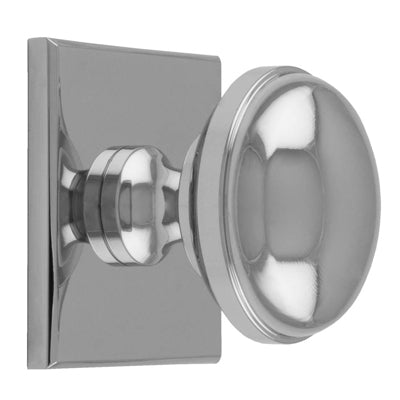 WARWICK KNOB ON SQUARE BACKPLATE - POLISHED CHROME -