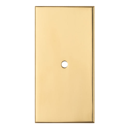 76 X 40MM SQUARE CABINET HARDWARE BACKPLATE - POLISHED BRASS -