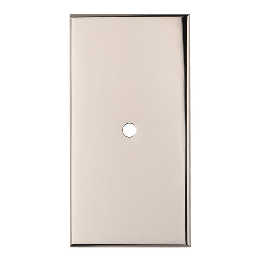 76 X 40MM SQUARE CABINET HARDWARE BACKPLATE - POLISHED NICKEL -