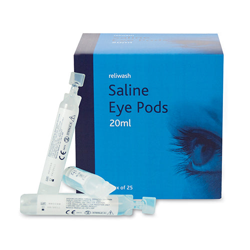 25 x TIMCO Eye Wash Saline Pods - 20ml