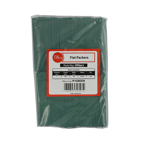 200 x TIMCO Glazing Packers Green - 100 x 28 x 1