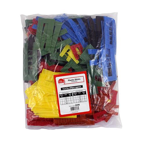 200 x TIMCO Assorted Horseshoe Shims - 1.0 - 6.0mm