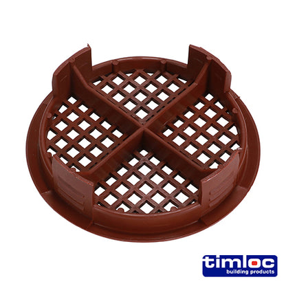 10 x Timloc Push-in Soffit Vent Brown -  70.0