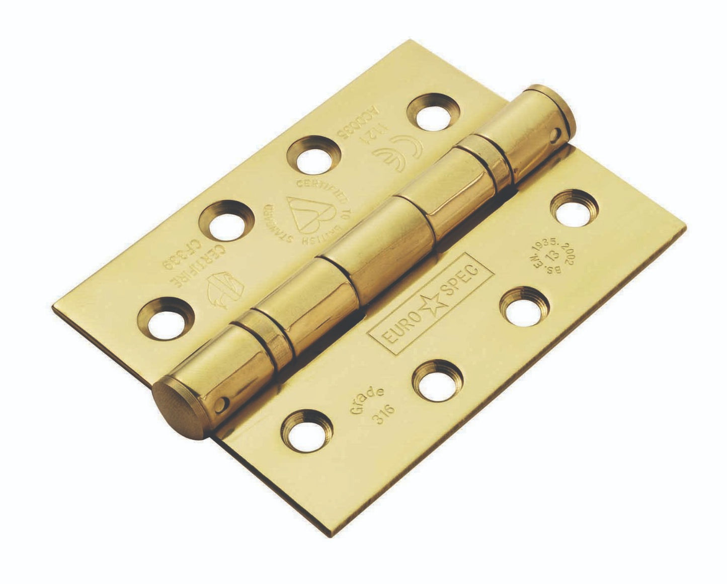 102 X 76 X 3MM BALL BEARING HINGE GRADE 13 - 316 C/W SCREWS (PAIR) - STAINLESS BRASS -