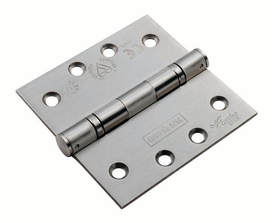 102 X 102 X 3MM BALL BEARING HINGE GRADE 13 - 316 C/W SCREWS (PAIR) - SATIN STAINLESS STEEL -