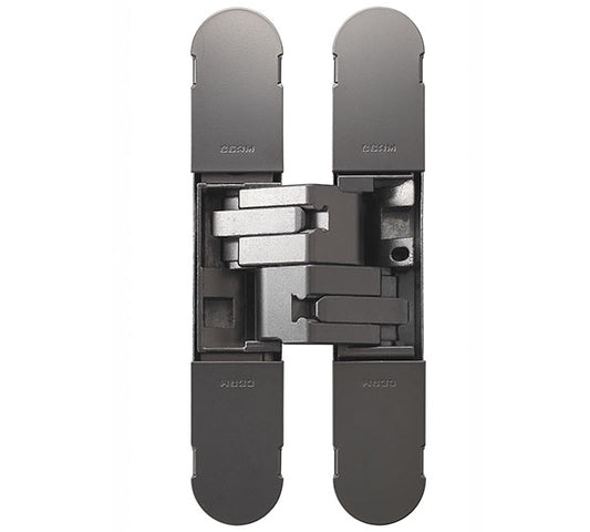 1130 STARS 3D CONCEALED HINGE 134 X 24MM BLACK NICKEL -  SCREWS NOT SUPPLIED - BLACK NICKEL - 134 x 24 mm