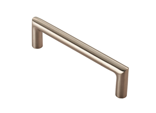 10MM DIA. MITRED PULL HANDLE - 96MM C/C - BOLT THROUGH FIXING_x005F

 - SATIN STAINLESS STEEL - 96