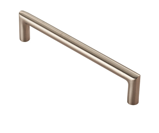 10MM DIA. MITRED PULL HANDLE - 128MM C/C - BOLT THROUGH FIXING_x005F

 - SATIN STAINLESS STEEL - 128