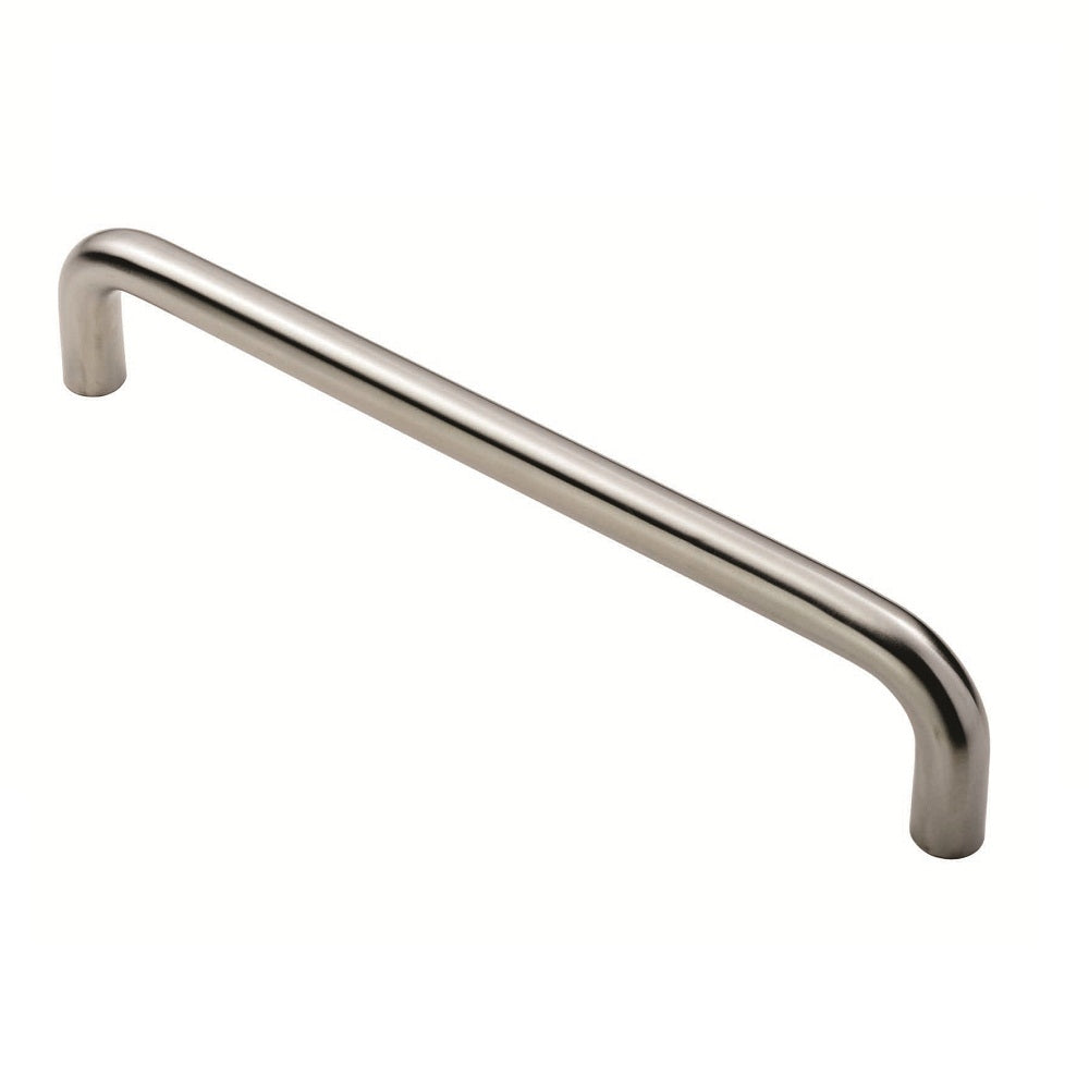 19MM DIA. D PULL HANDLE - 450MM C/C - BOLT THROUGH FIXING_x005F

 - SATIN STAINLESS STEEL -