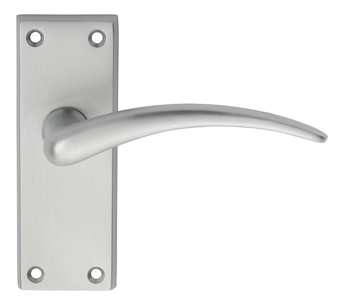 WING LEVER ON BACKPLATE - LATCH - SATIN CHROME -