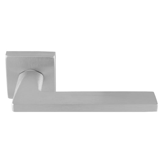 VOLTA LEVER ON CONCEALED FIX PUSH-ON SQUARE ROSE - SATIN CHROME -