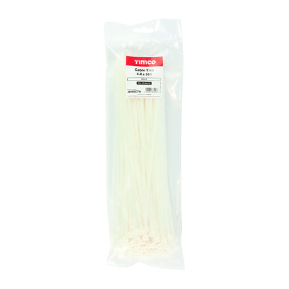 100 x TIMCO Cable Ties Natural - 4.8 x 300