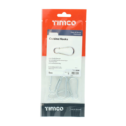 5 x TIMCO Carbine Hooks Silver - 5mm