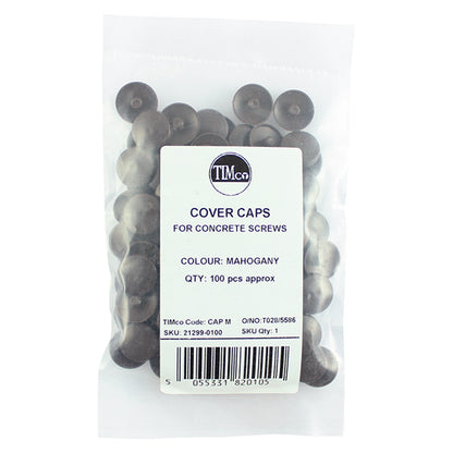 100 x TIMCO Concrete Screw Cover Caps Mahogany - MAHOGANY