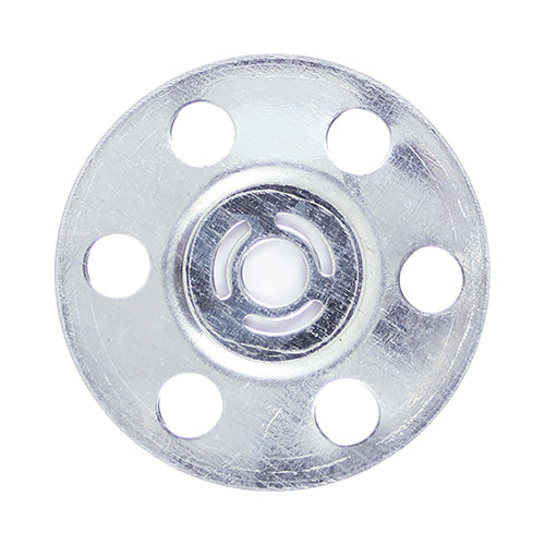 100 x TIMCO Metal Insulation Discs Silver - 35mm