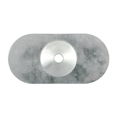 50 x TIMCO Oval Metal Insulation Stress Plate Silver - 82 x 40