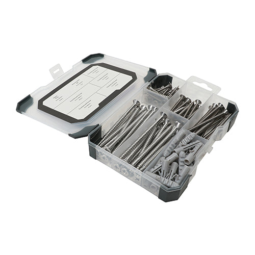 TIMCO Screws, Plug & Drill Bit A2 Stainless Steel Mixed Tray - 91pcs