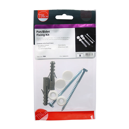 Pair of - TIMCO Pan/Bidet Fixing Kit - Pan Kit