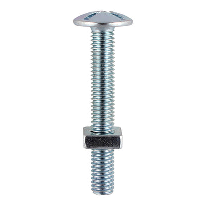 200 x TIMCO Roofing Bolts & Square Nuts Silver - M5 x 30