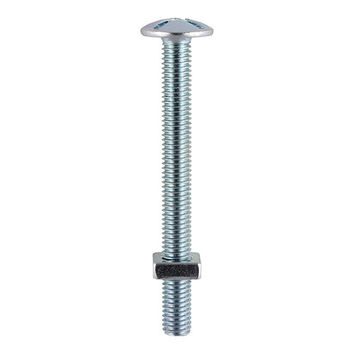 100 x TIMCO Roofing Bolts & Square Nuts Silver - M6 x 70