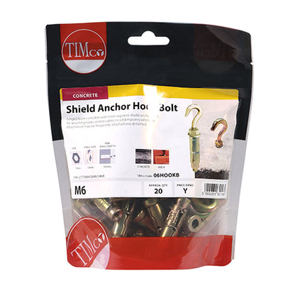 20 x TIMCO Forged Hooks With Sheil Anchors Gold - M6