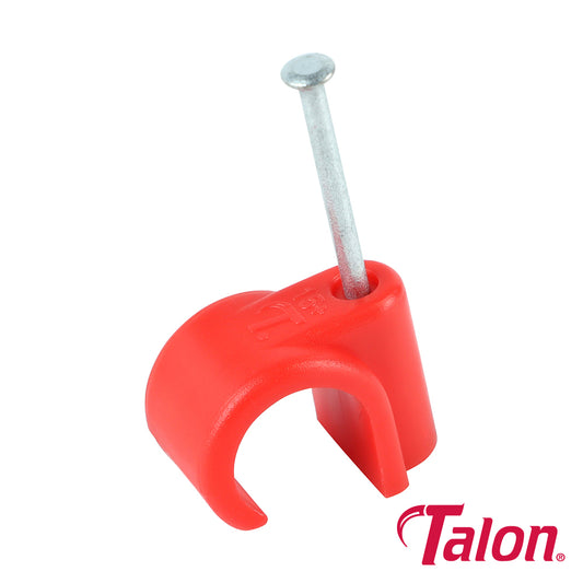 20 x Talon Nail In Pipe Clips Red - 15mm