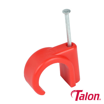 20 x Talon Nail In Pipe Clips Red - 22mm