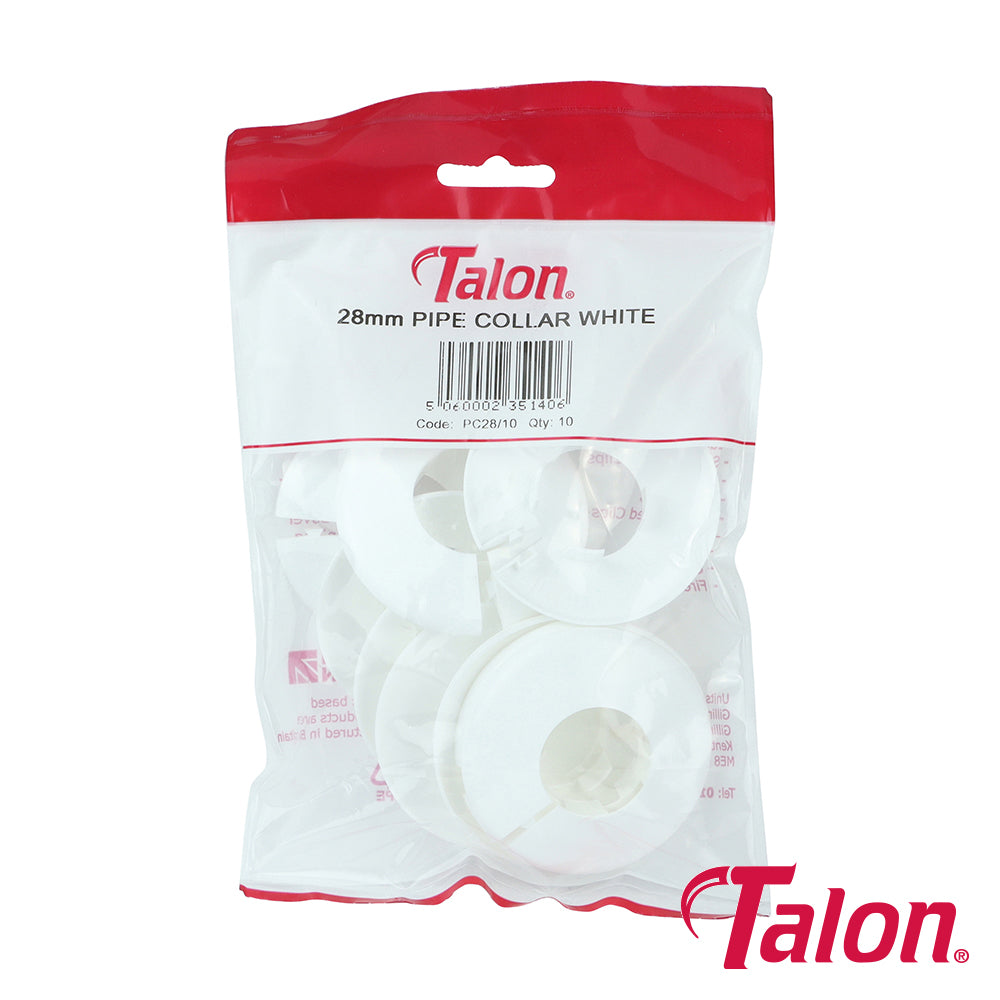 10 x Talon Pipe Collar White - 28mm