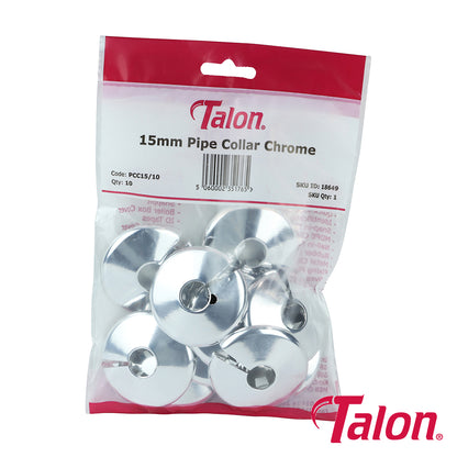 10 x Talon Pipe Collar Chrome - 15mm