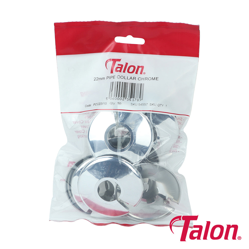 10 x Talon Pipe Collar Chrome - 22mm