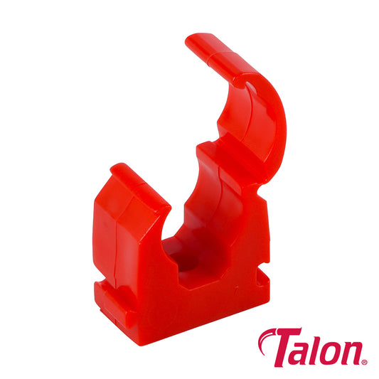 20 x Single Hinged ID Pipe Clips Red - 15mm