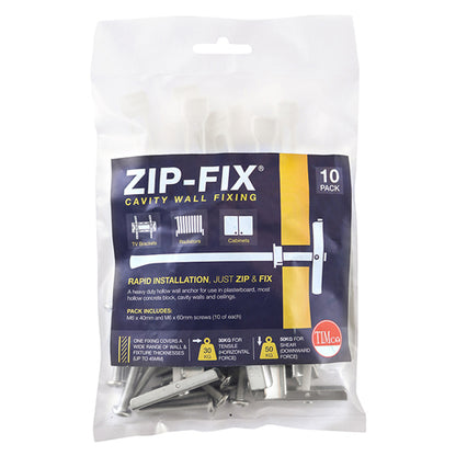 10 x TIMCO Zip-Fix Heavy Duty Cavity Wall Anchors - M6