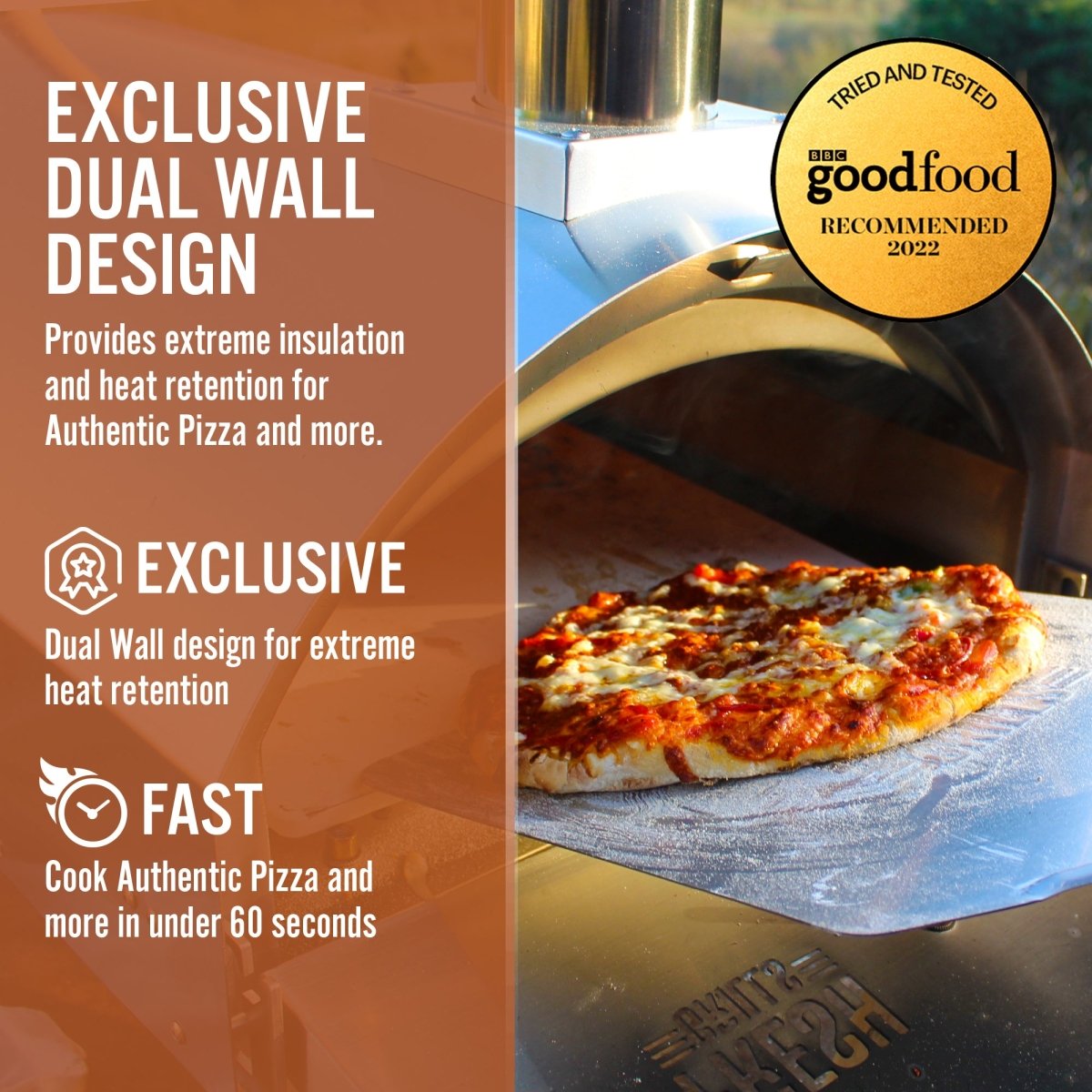 Fresh Grills Premium Outdoor Pizza Oven - Dual Wall