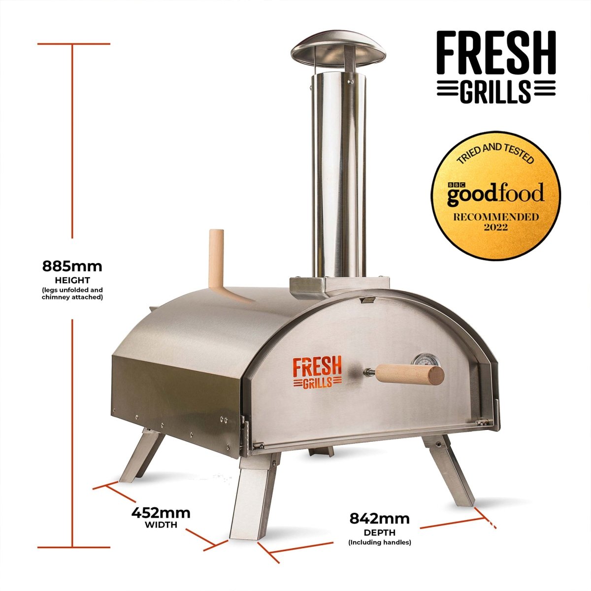 Fresh Grills Premium Outdoor Pizza Oven - Dual Wall