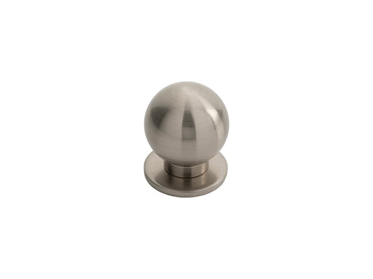 30MM FTD STAINLESS STEEL BALL KNOB W/ ROSE - SATIN NICKEL - 30 ( 30 )