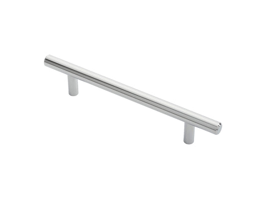 12MM DIA. T-BAR PULL HANDLE - 128MM C/C - BOLT THROUGH FIXING - POLISHED CHROME - 128 ( 188 )