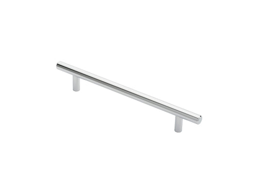 12MM DIA. T-BAR PULL HANDLE - 160MM C/C - BOLT THROUGH FIXING - POLISHED CHROME - 160 ( 220 )